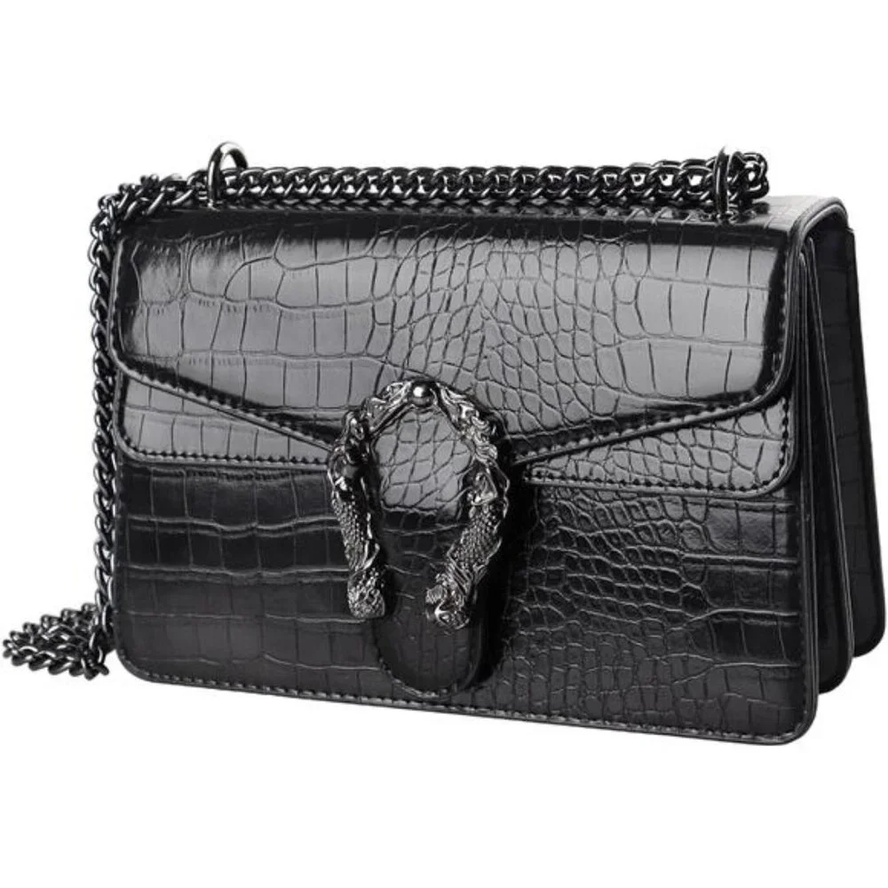 Bag Satchel Purse Snake Printed Handbag Shoulder Bag for Women - Leather